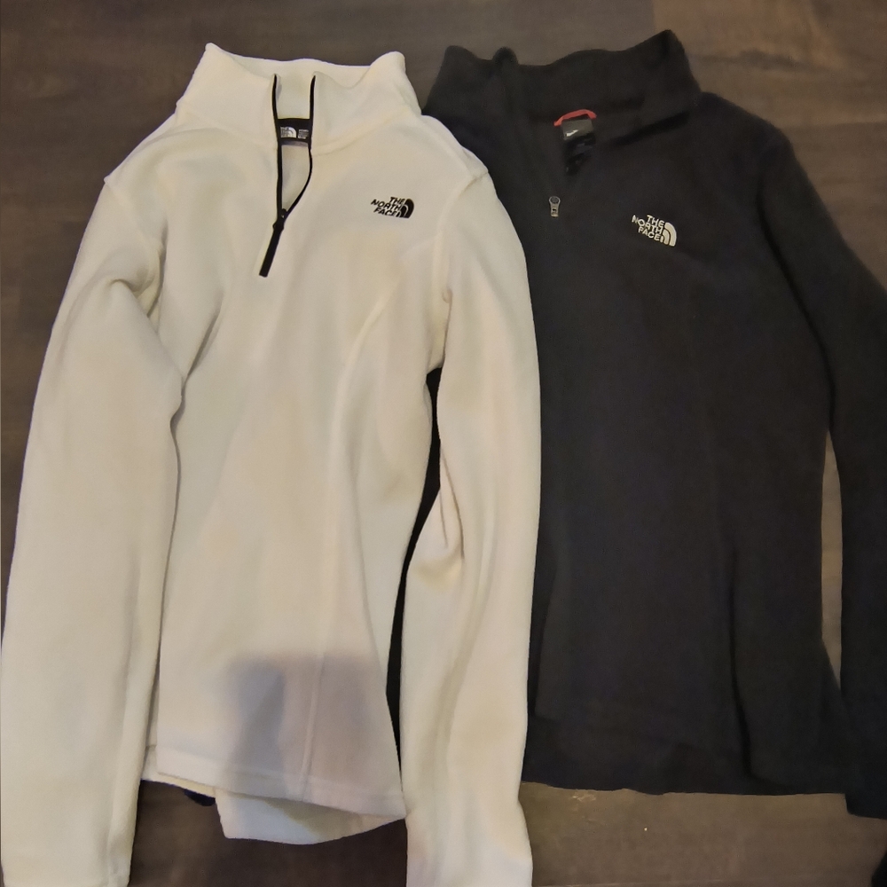 North Face Black and White Zip-Up Jackets